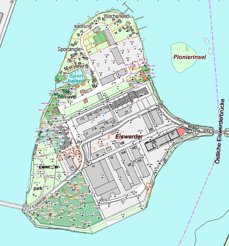 Übersichtsplan des Standortes mit Bohransatzpunkten